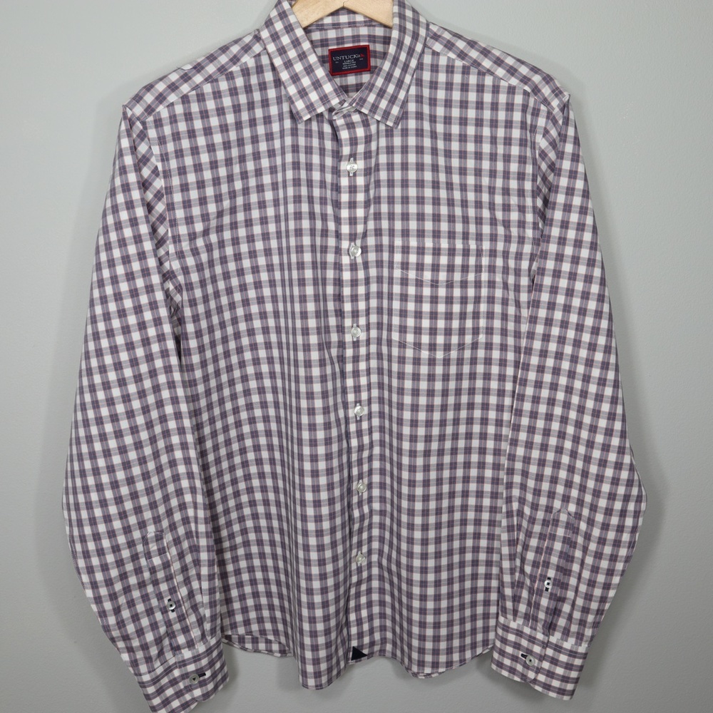 Untuckit Long Sleeve Plaid Button Down - Men's Large